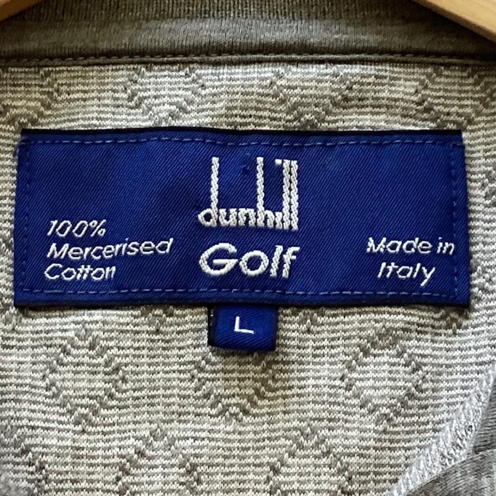 Dunhill‎ Golf Polo Shirt Mens Large Grey Mercerised Cotton Made in Italy